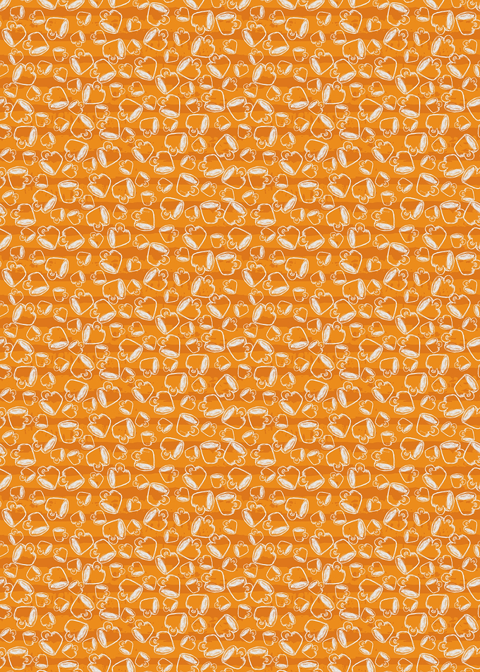 Orange Coffee Cup Pattern Background