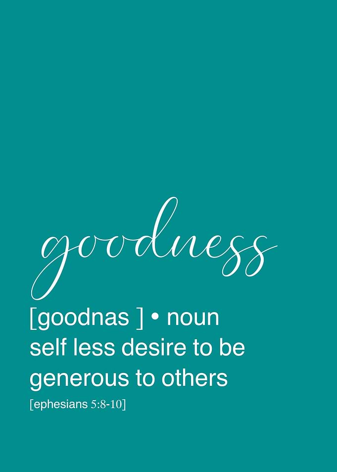 Goodness Definition Teal Background