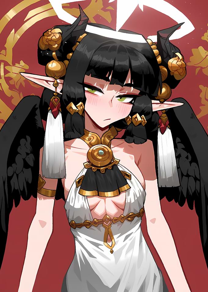 Elegant Winged Elf with Halo