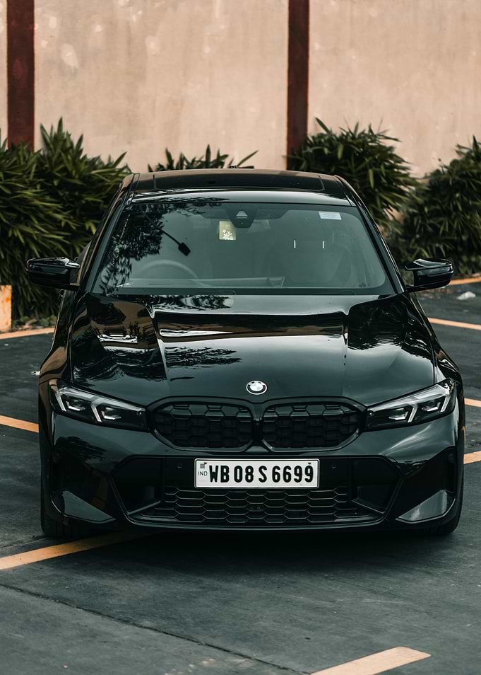 Sleek Black BMW Front View