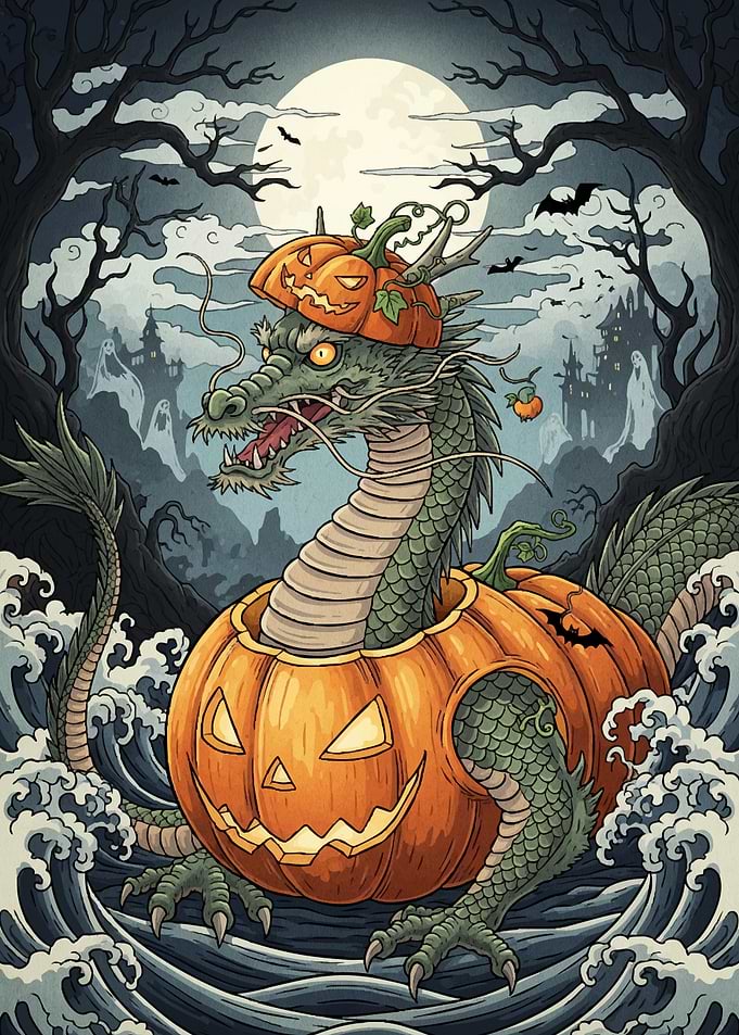 Dragon Pumpkin Halloween Fantasy