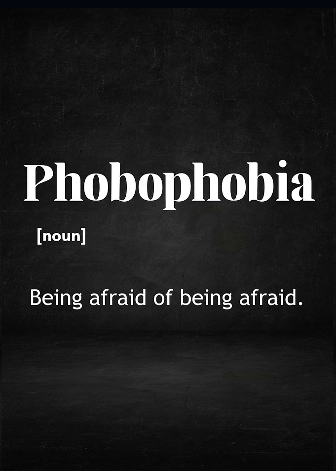 Phobophobia Definition on Dark Background