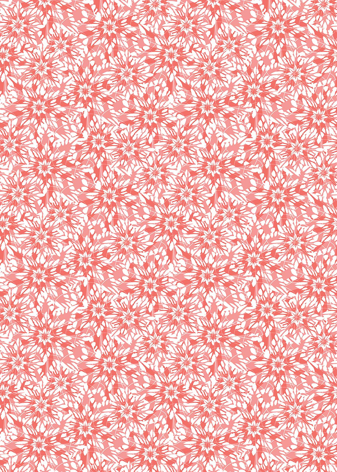 Floral Pattern in Coral and White