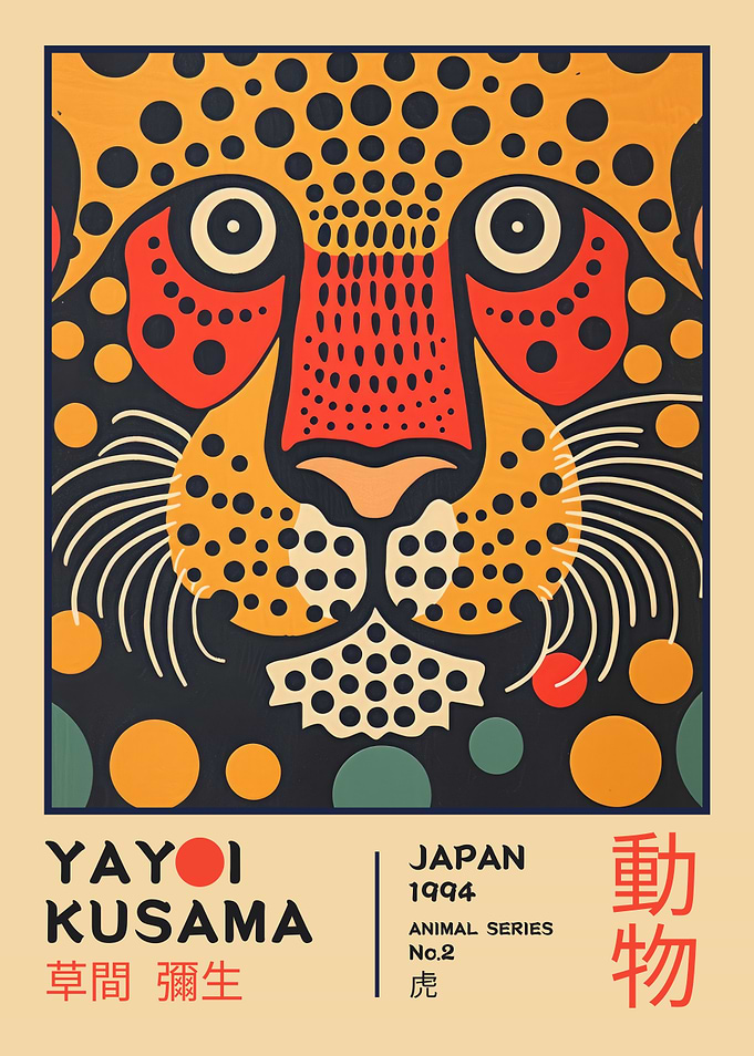 Yayoi Kusama Tiger Exhibition Poster