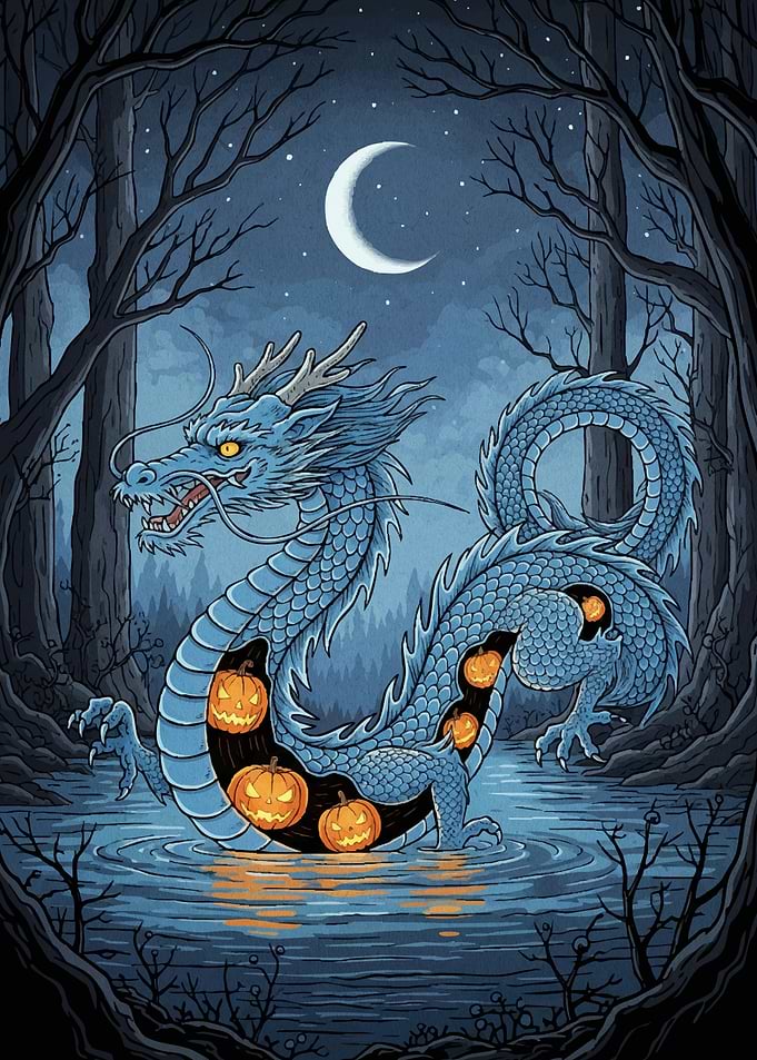 Halloween Dragon Moonlight