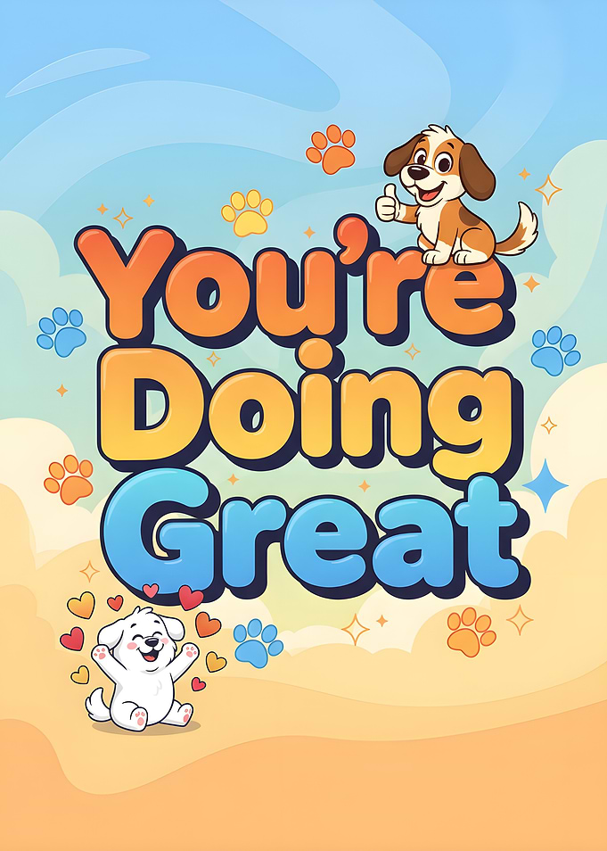 You're Doing Great Cartoon Dogs