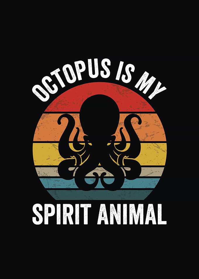Octopus Spirit Animal Retro Design