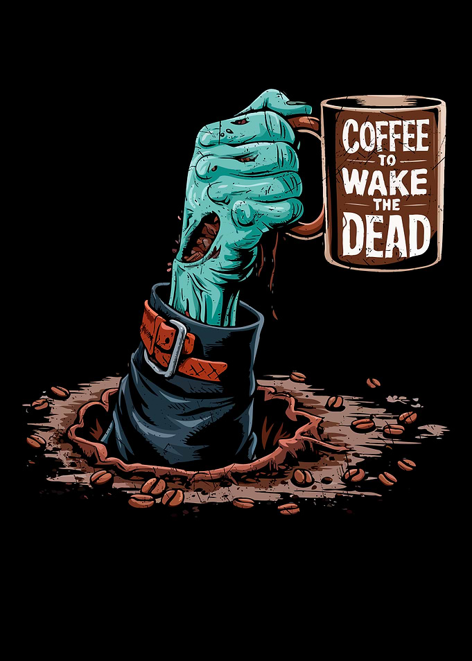 Zombie Hand Coffee Mug Illustration