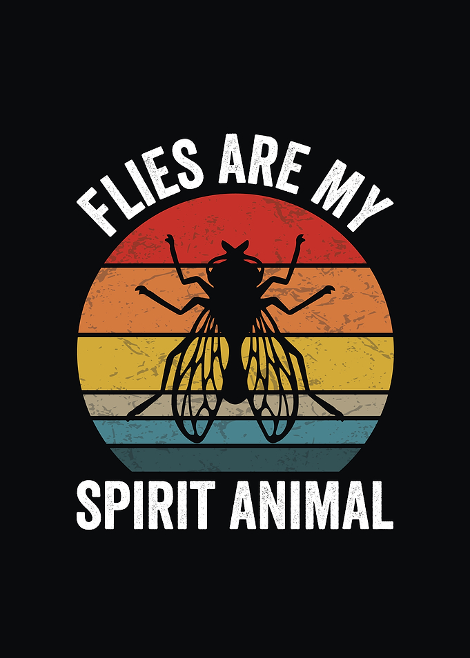 Flies Are My Spirit Animal Retro Design