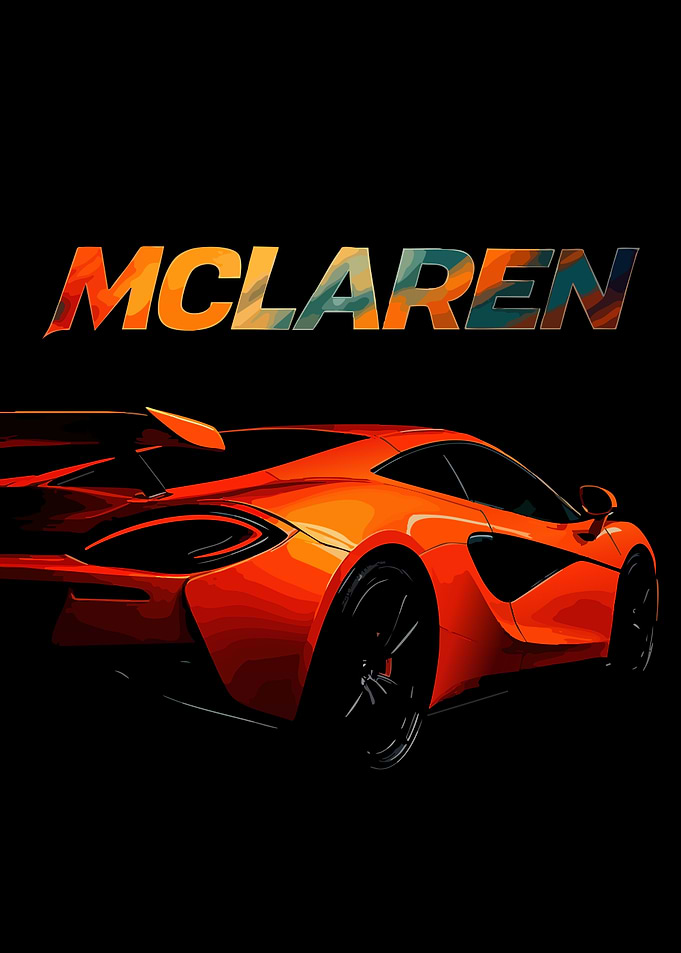 McLaren sports car on black background