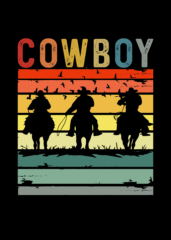 Vintage Cowboy Silhouette Art