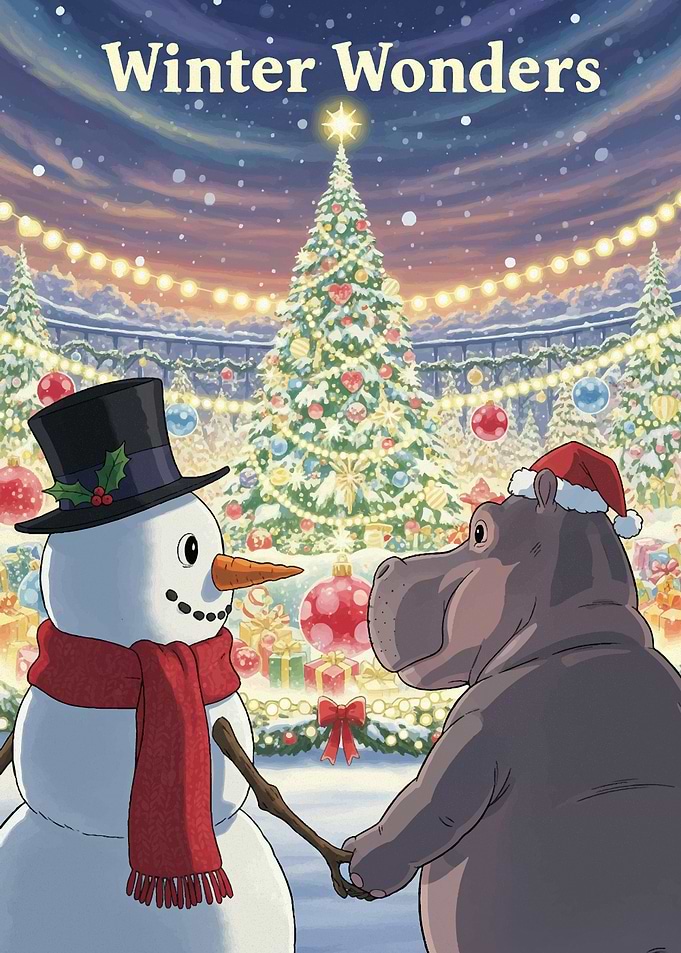 Winter Wonders: Snowman and Hippo