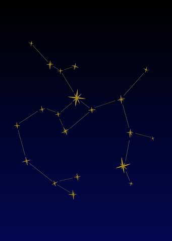 Sagittarius Constellation on Dark Blue Background