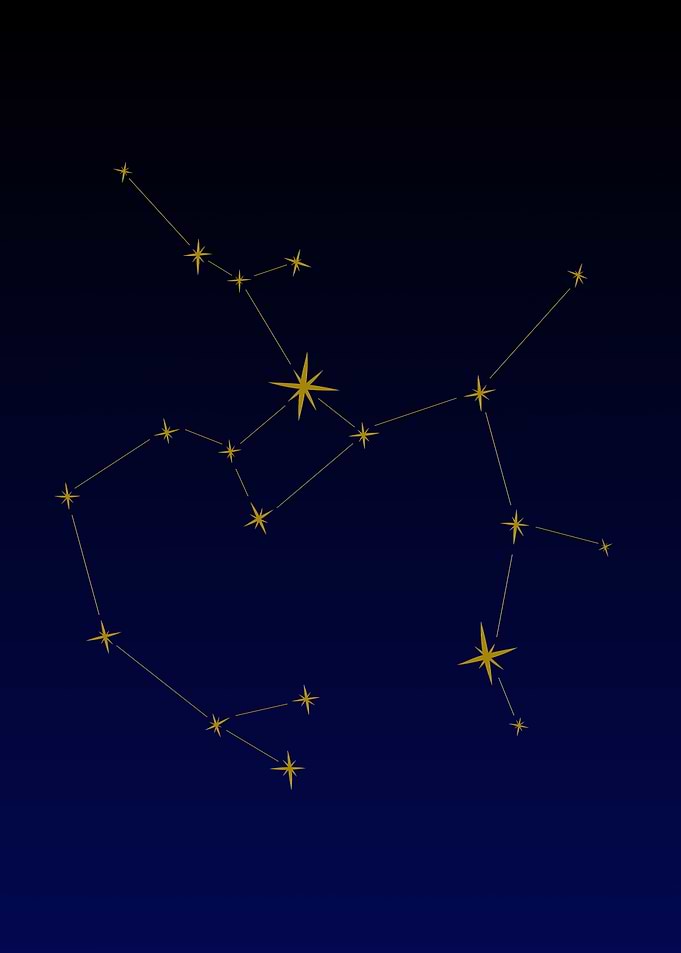 Sagittarius Constellation on Dark Blue Background