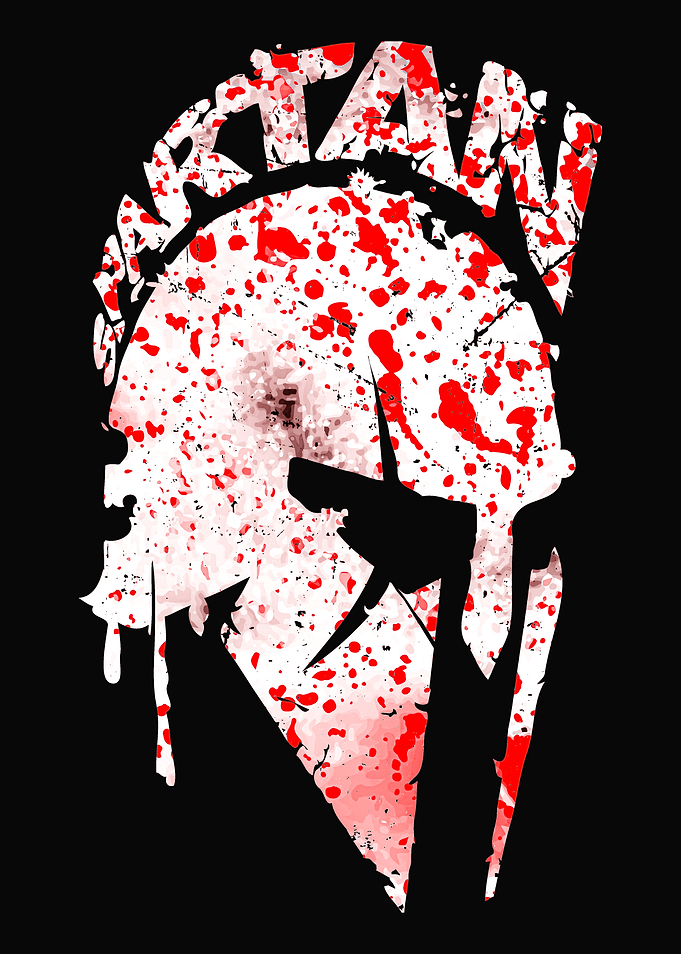 Spartan Helmet with Blood Splatter