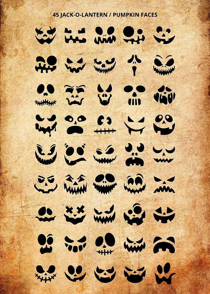 45 Jack-O-Lantern Pumpkin Faces