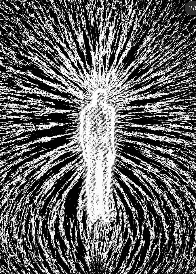 Abstract Figure with Radiating Lines