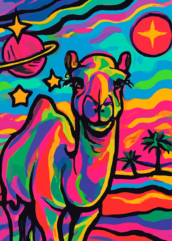Psychedelic Camel in Space
