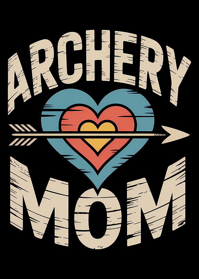 Archery Mom Heart Arrow Design