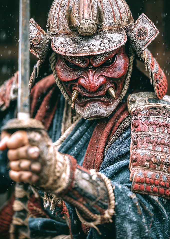 Samurai Warrior in Traditional Armor