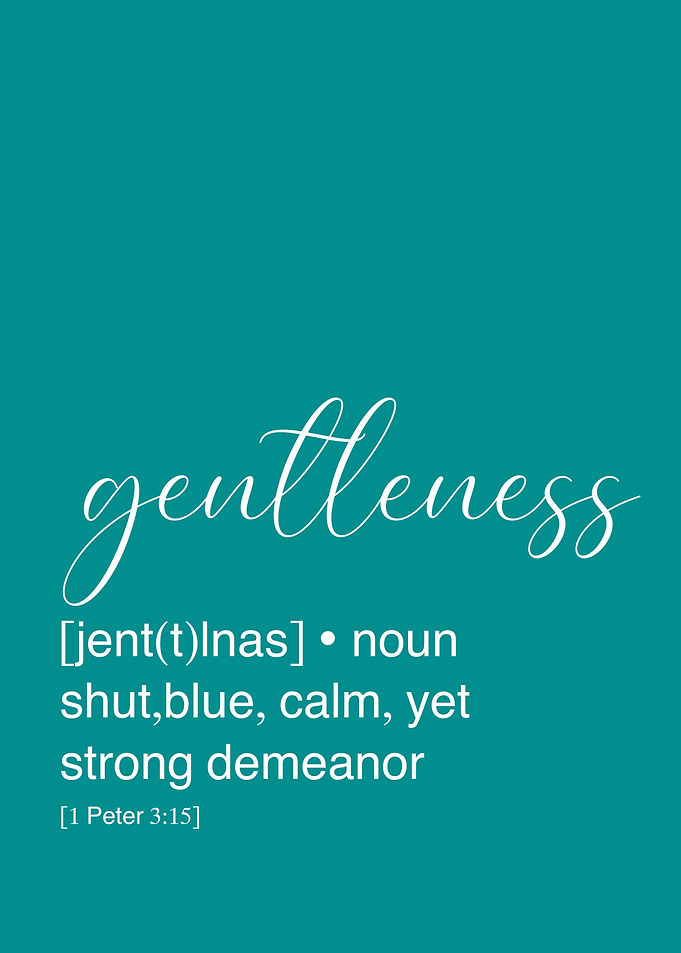 Gentleness Definition Typography Art Print