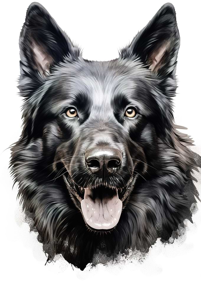 Black German Shepherd Portrait
