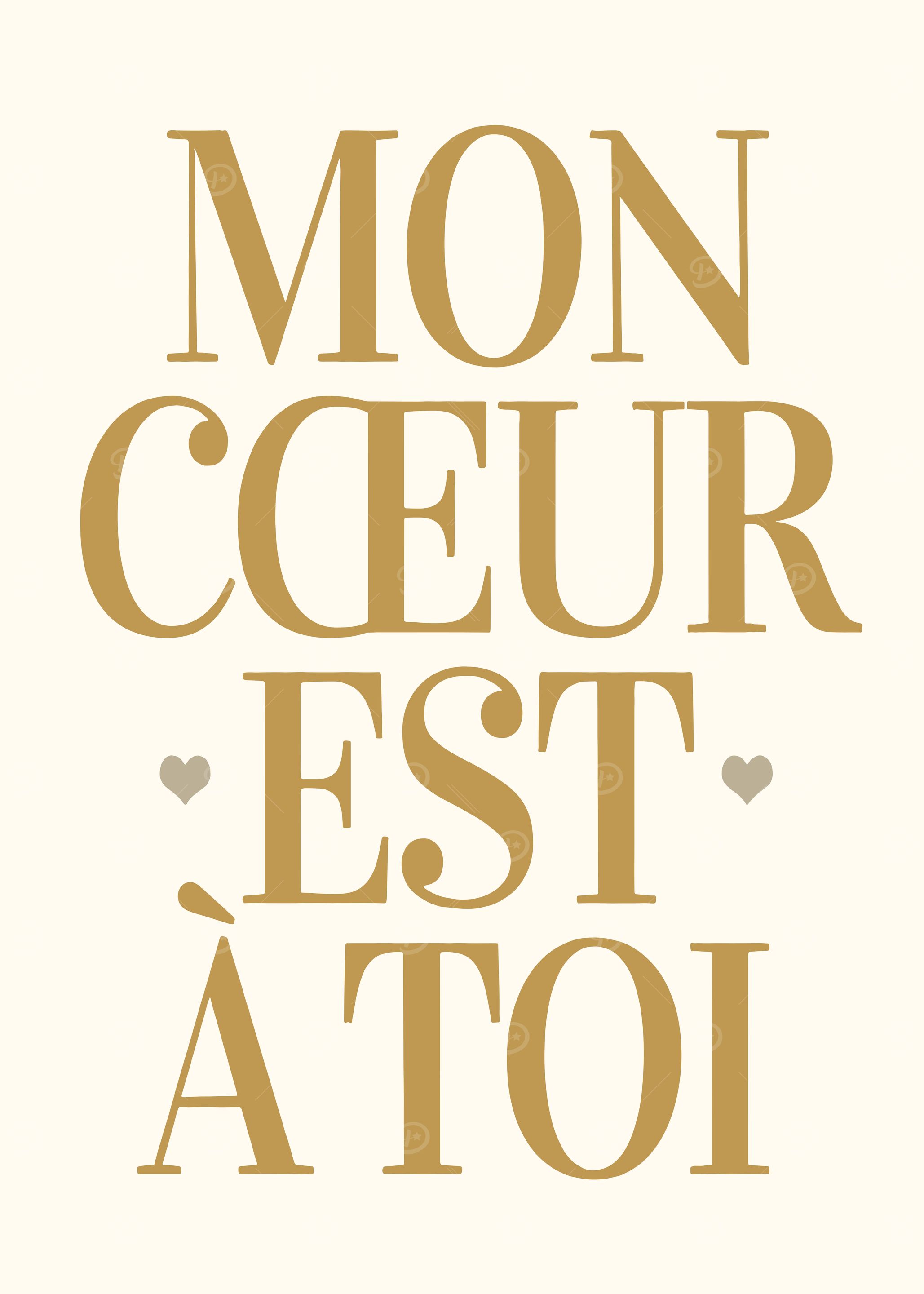 Mon Coeur Est A Toi Typography