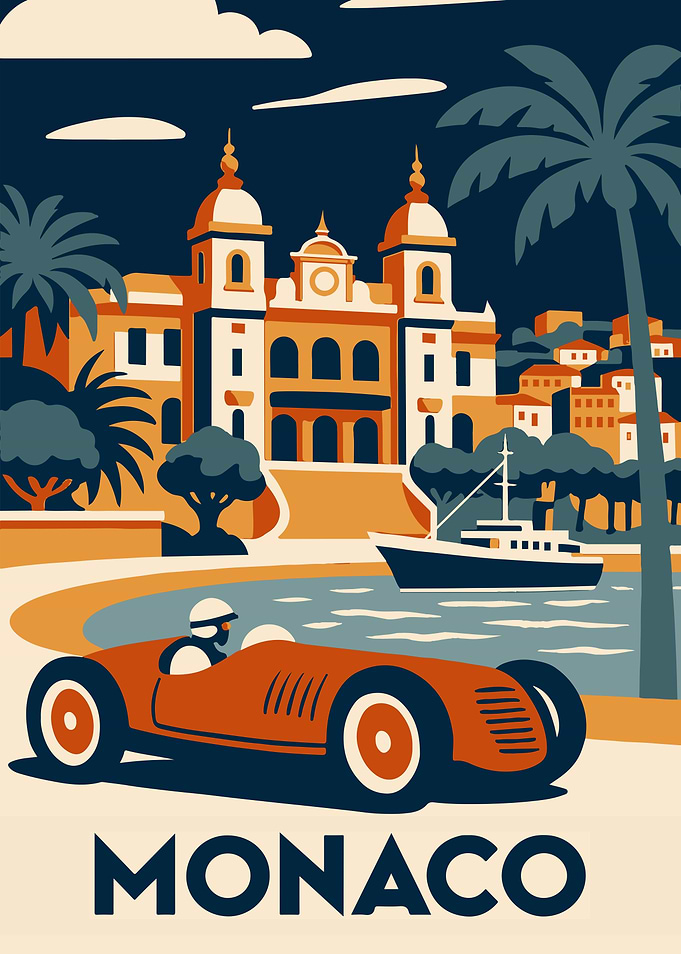 Vintage Monaco Travel Poster