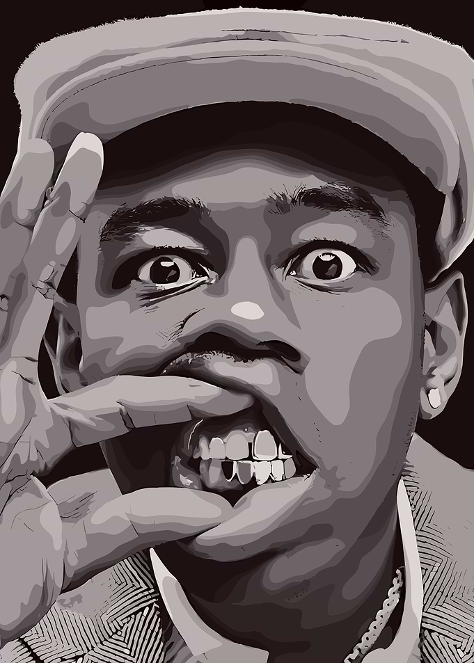 Tyler, the Creator Portrait in Grayscale