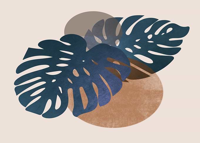 Monstera Leaves Abstract Art
