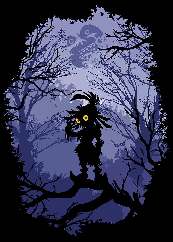 Skull Kid in the Forest Silhouette