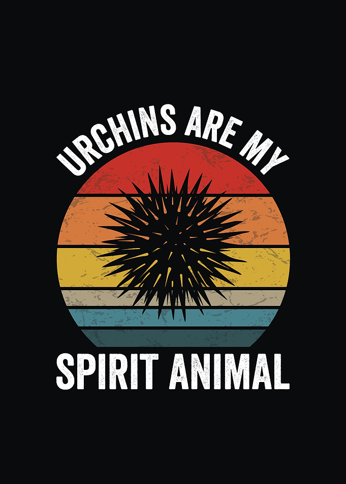 Urchins are my spirit animal retro design