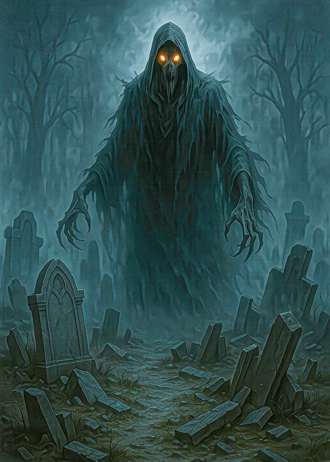 Grim Reaper in Graveyard