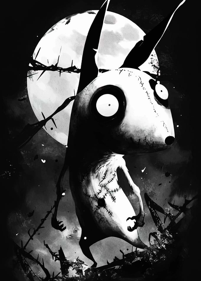 Creepy Rabbit Creature Under the Moon