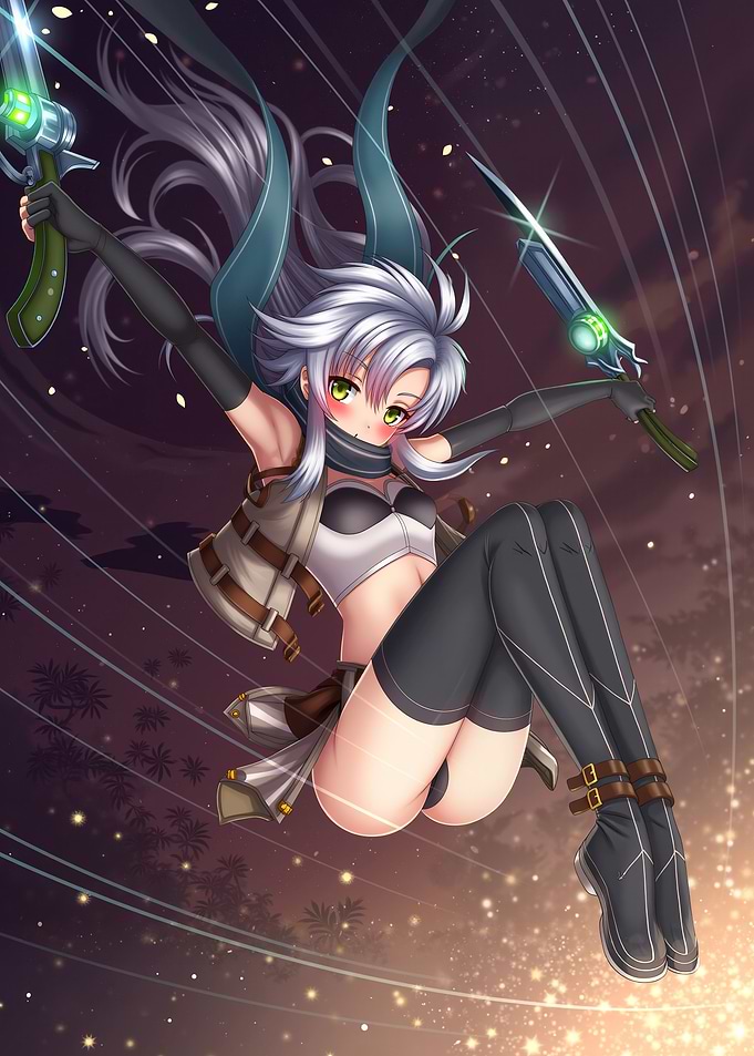 Anime Girl with Futuristic Weapons