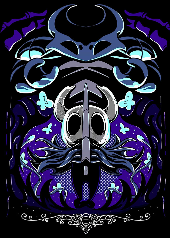 Hollow Knight stylized character art