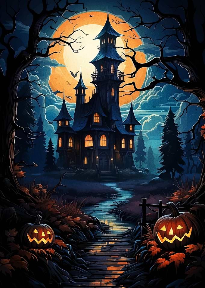 Halloween Night Spooky Castle