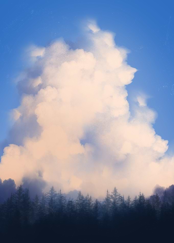 Cloudscape over Forest Digital Art