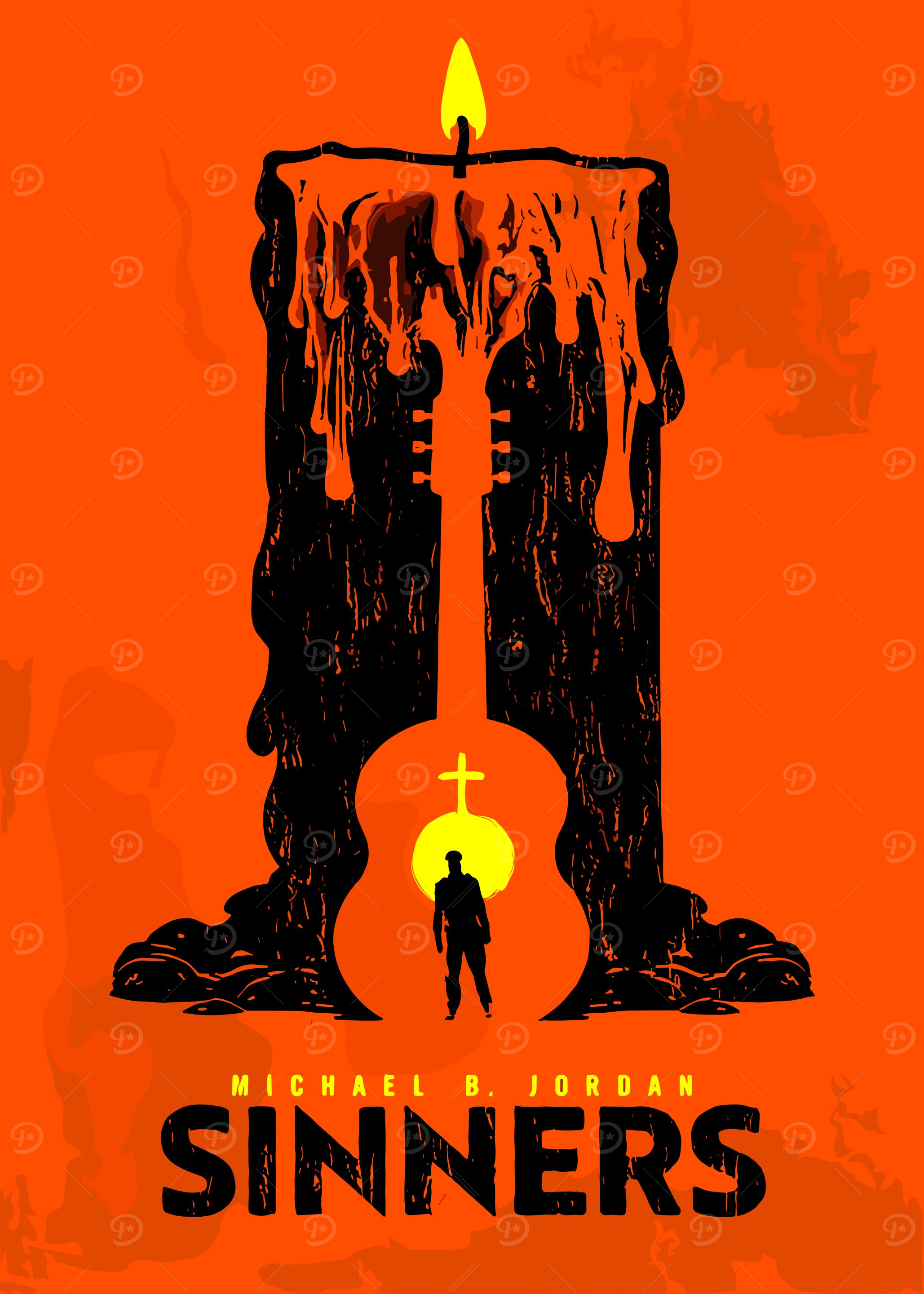 Sinners: Candle, Guitar, and Silhouette