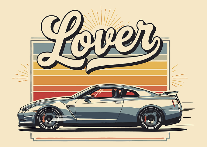 Car Lover Retro Style Illustration