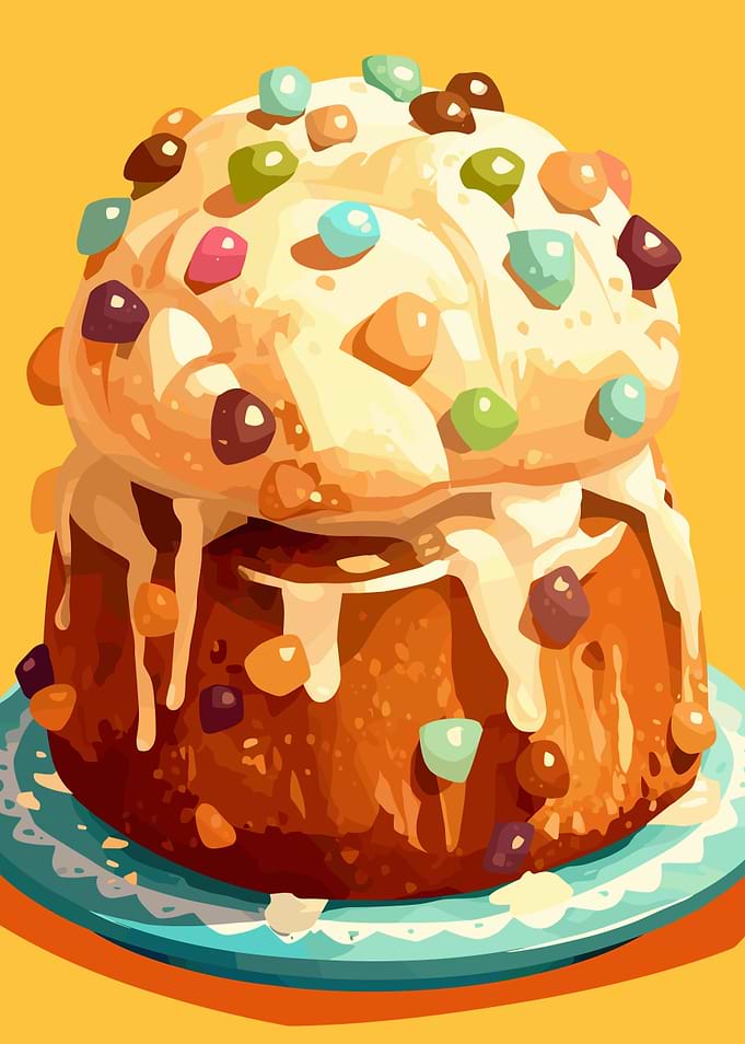 Sweet Cake with Colorful Candies