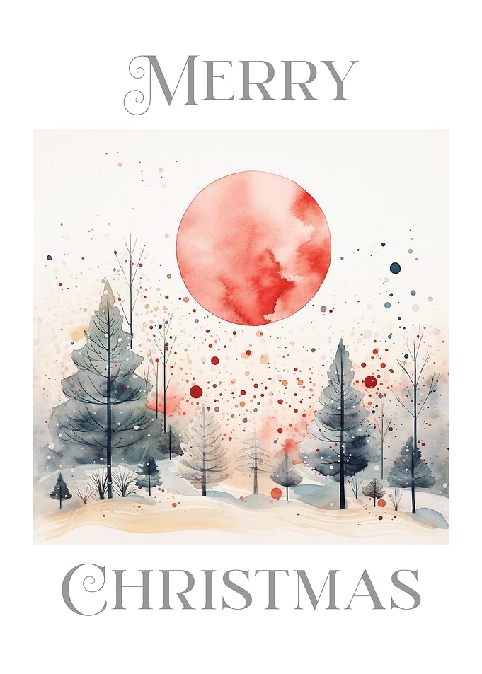 Merry Christmas Winter Scene