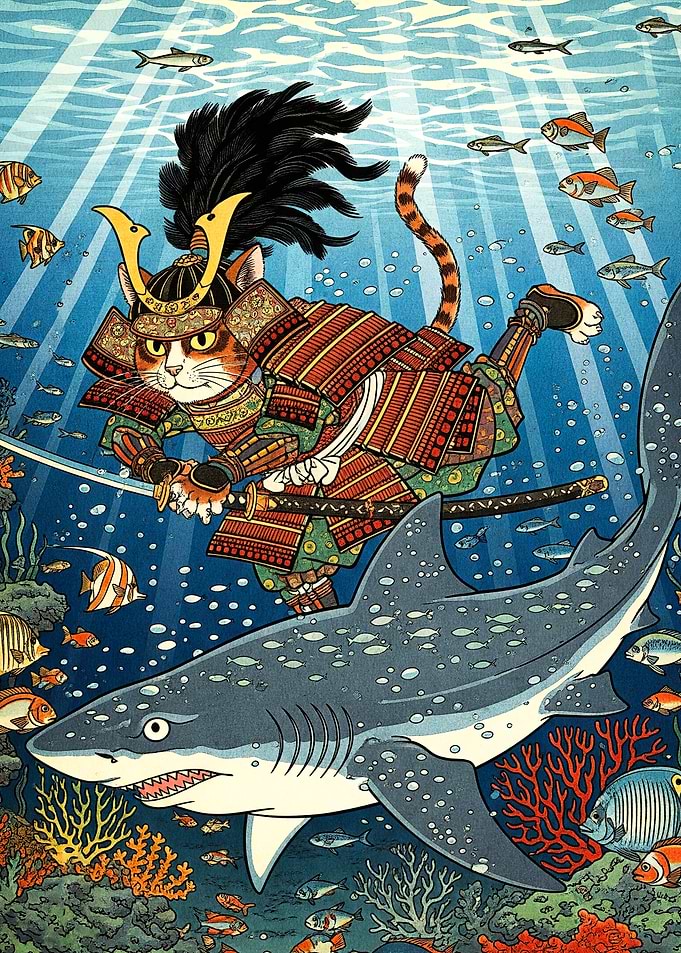 Samurai Cat Shark Underwater