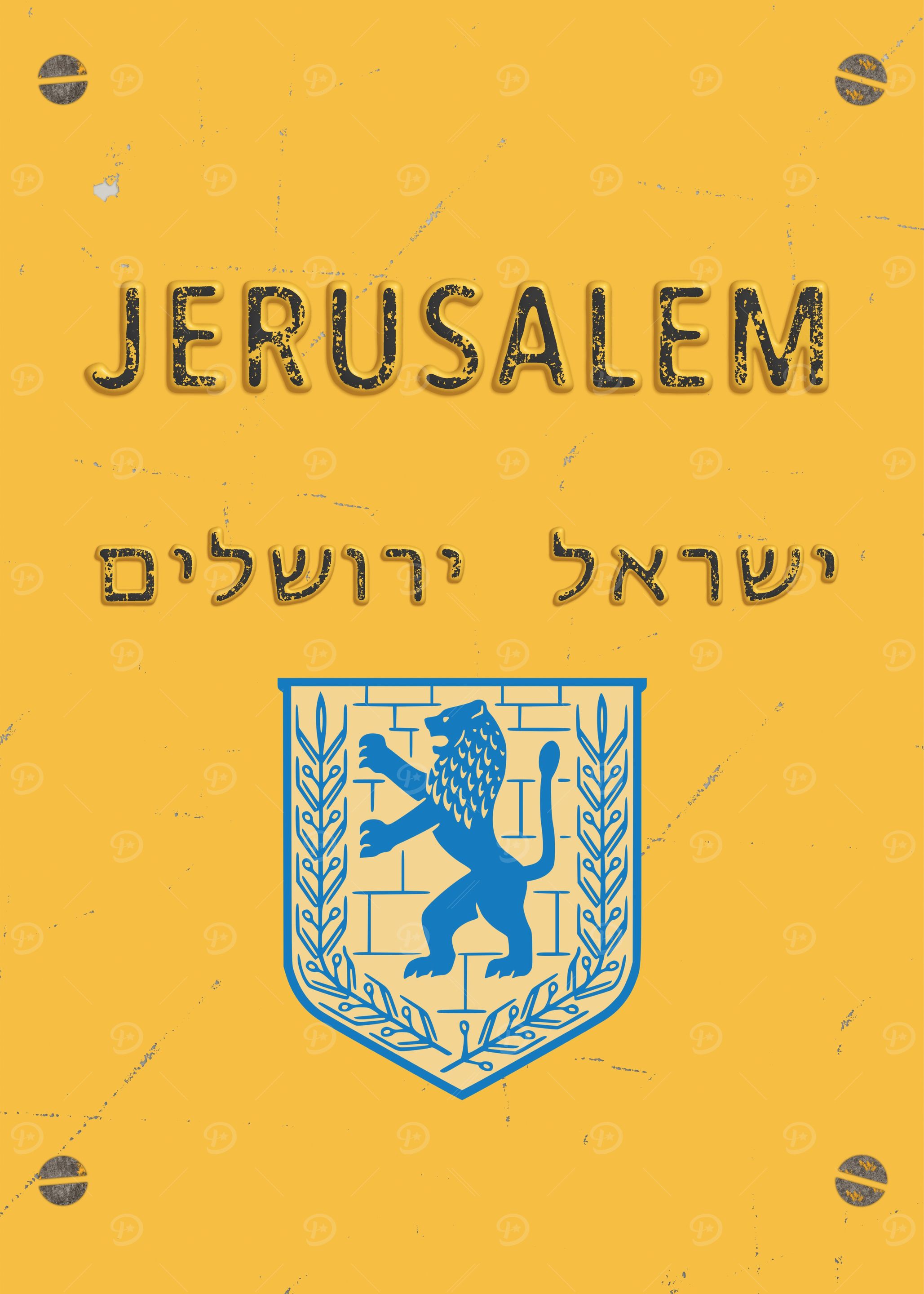 Jerusalem vintage travel poster