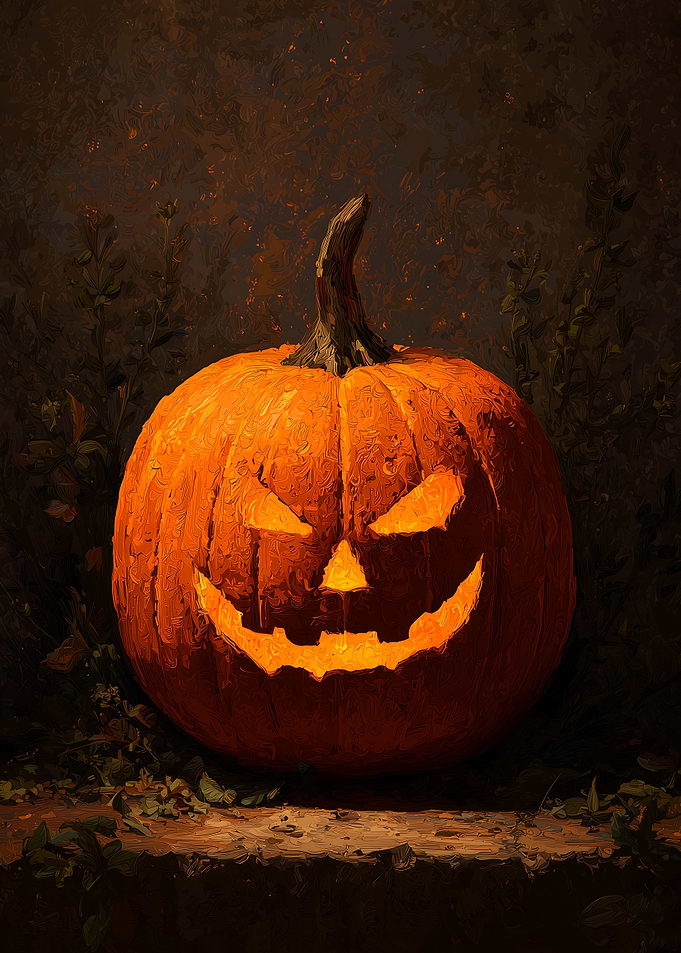 Halloween Pumpkin Jack-o'-Lantern Painting