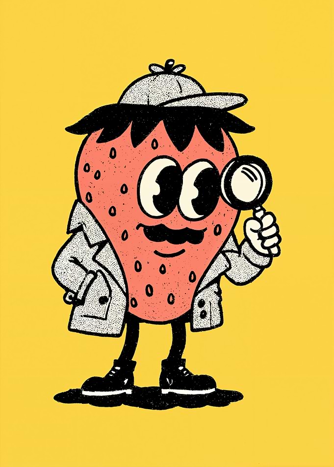 Strawberry Detective Cartoon