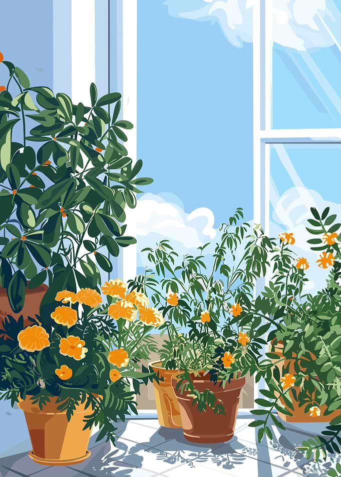 Potted Plants by the Window