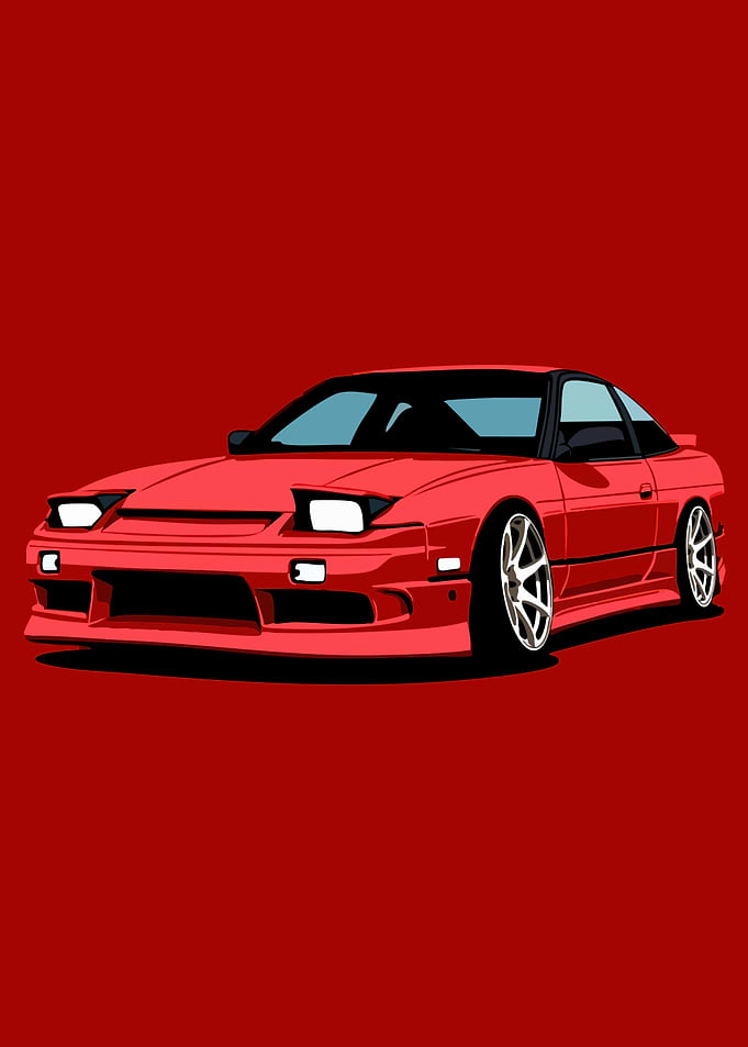 Red Nissan 240SX Illustration