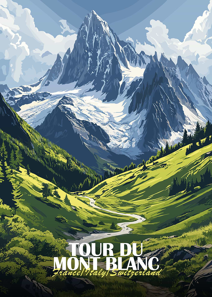 Tour du Mont Blanc Landscape Art