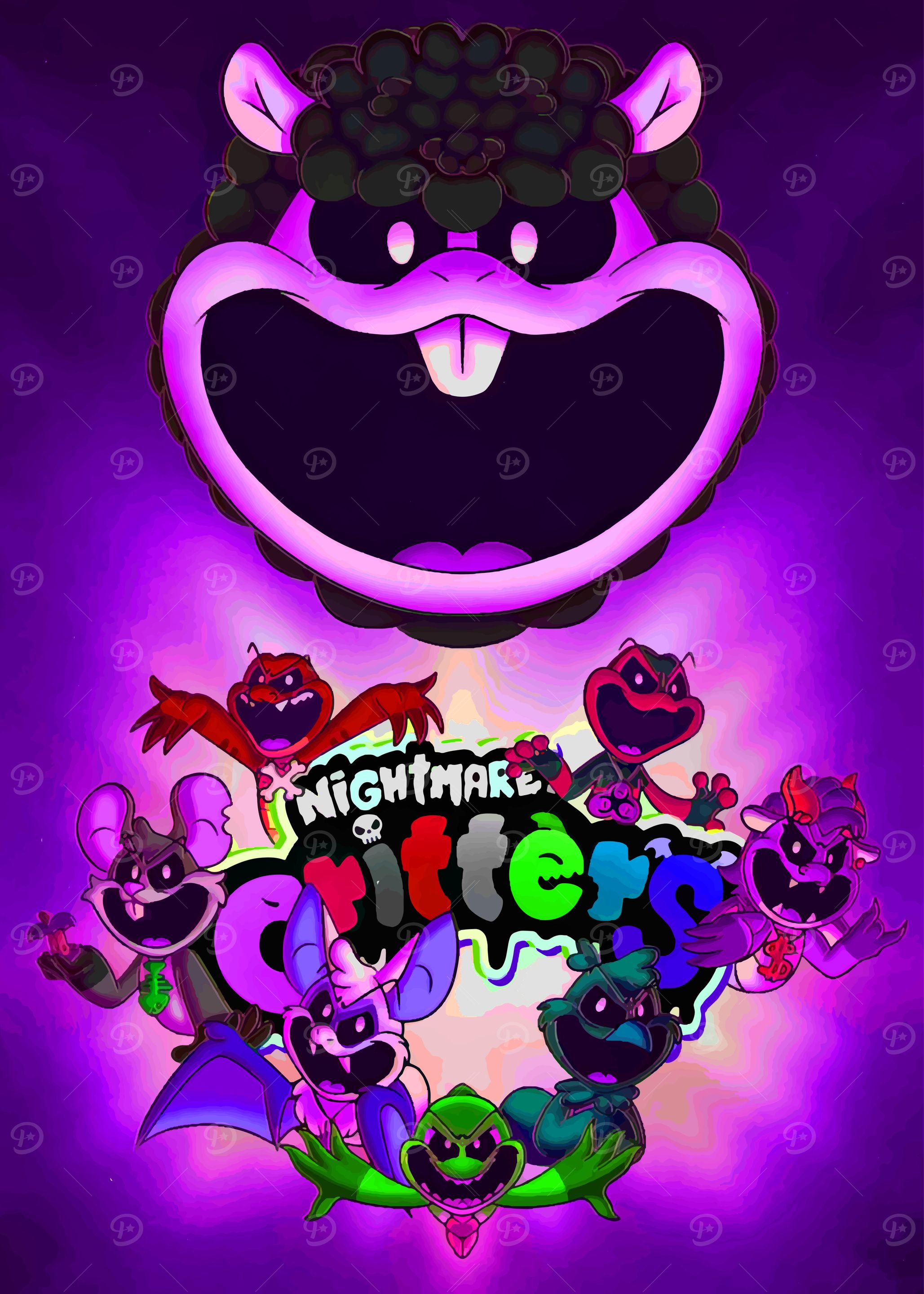 Nightmare Critters cartoon poster